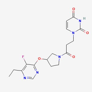 1-(3-(3-((6-ethyl-5-fluoropyrimidin-4-yl)oxy)pyrrolidin-1-yl)-3-oxopropyl)pyrimidine-2,4(1H,3H)-dione