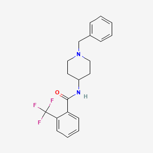 molecular formula C20H21F3N2O B2660596 N-(1-benzylpiperidin-4-yl)-2-(trifluoromethyl)benzamide CAS No. 1181897-41-5