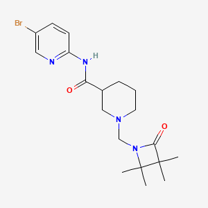 molecular formula C19H27BrN4O2 B2660597 N-(5-bromopyridin-2-yl)-1-[(2,2,3,3-tetramethyl-4-oxoazetidin-1-yl)methyl]piperidine-3-carboxamide CAS No. 1375992-22-5