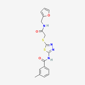 B2660627 N-[5-[2-(furan-2-ylmethylamino)-2-oxoethyl]sulfanyl-1,3,4-thiadiazol-2-yl]-3-methylbenzamide CAS No. 893154-80-8
