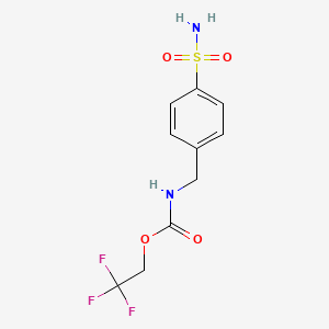 2,2,2-trifluoroethyl N-[(4-sulfamoylphenyl)methyl]carbamate