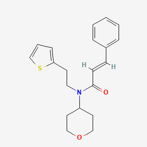 N-(tetrahydro-2H-pyran-4-yl)-N-(2-(thiophen-2-yl)ethyl)cinnamamide