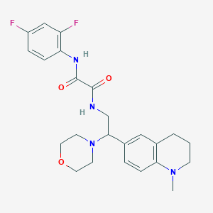 molecular formula C24H28F2N4O3 B2660644 N'-(2,4-difluorophenyl)-N-[2-(1-methyl-1,2,3,4-tetrahydroquinolin-6-yl)-2-(morpholin-4-yl)ethyl]ethanediamide CAS No. 921924-72-3