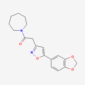 1-(Azepan-1-yl)-2-(5-(benzo[d][1,3]dioxol-5-yl)isoxazol-3-yl)ethanone