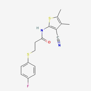 N-(3-cyano-4,5-dimethylthiophen-2-yl)-3-(4-fluorophenyl)sulfanylpropanamide
