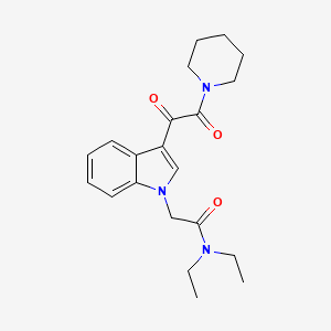 molecular formula C21H27N3O3 B2660658 N,N-diethyl-2-[3-(2-oxo-2-piperidin-1-ylacetyl)indol-1-yl]acetamide CAS No. 872843-53-3