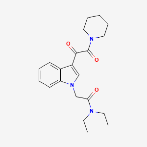 N,N-diethyl-2-[3-(2-oxo-2-piperidin-1-ylacetyl)indol-1-yl]acetamide