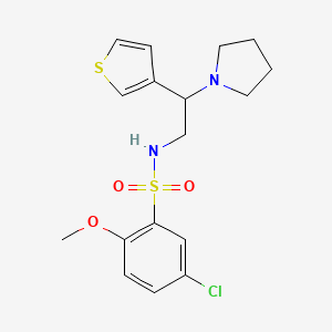 5-chloro-2-methoxy-N-(2-(pyrrolidin-1-yl)-2-(thiophen-3-yl)ethyl)benzenesulfonamide