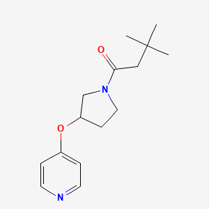 molecular formula C15H22N2O2 B2660664 3,3-Dimethyl-1-(3-(pyridin-4-yloxy)pyrrolidin-1-yl)butan-1-one CAS No. 2034617-00-8