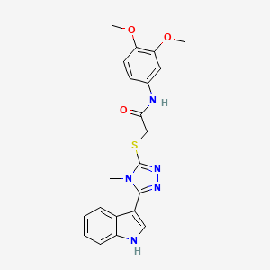 2-((5-(1H-indol-3-yl)-4-methyl-4H-1,2,4-triazol-3-yl)thio)-N-(3,4-dimethoxyphenyl)acetamide