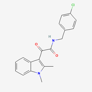 molecular formula C19H17ClN2O2 B2660687 N-[(4-chlorophenyl)methyl]-2-(1,2-dimethyl-1H-indol-3-yl)-2-oxoacetamide CAS No. 862831-13-8