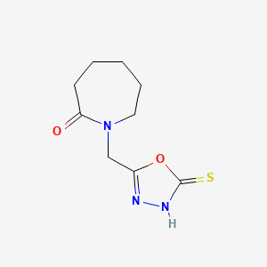 1-[(5-Sulfanyl-1,3,4-oxadiazol-2-yl)methyl]azepan-2-one