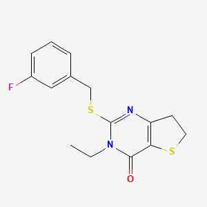 3-Ethyl-2-[(3-fluorophenyl)methylsulfanyl]-6,7-dihydrothieno[3,2-d]pyrimidin-4-one