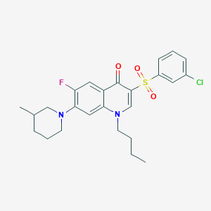 1-butyl-3-((3-chlorophenyl)sulfonyl)-6-fluoro-7-(3-methylpiperidin-1-yl)quinolin-4(1H)-one