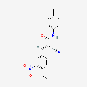 (E)-2-cyano-3-(4-ethyl-3-nitrophenyl)-N-(4-methylphenyl)prop-2-enamide