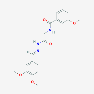 (E)-N-(2-(2-(3,4-dimethoxybenzylidene)hydrazinyl)-2-oxoethyl)-3-methoxybenzamide