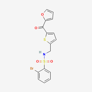 2-bromo-N-((5-(furan-2-carbonyl)thiophen-2-yl)methyl)benzenesulfonamide