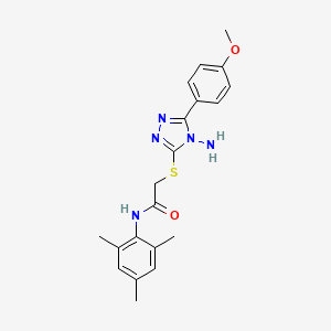 molecular formula C20H23N5O2S B2660710 2-((4-amino-5-(4-methoxyphenyl)-4H-1,2,4-triazol-3-yl)thio)-N-mesitylacetamide CAS No. 575461-85-7