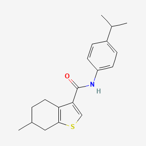 molecular formula C19H23NOS B2660713 6-methyl-N-[4-(propan-2-yl)phenyl]-4,5,6,7-tetrahydro-1-benzothiophene-3-carboxamide CAS No. 847245-03-8