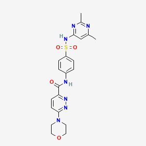 molecular formula C21H23N7O4S B2660721 N-(4-(N-(2,6-dimethylpyrimidin-4-yl)sulfamoyl)phenyl)-6-morpholinopyridazine-3-carboxamide CAS No. 1421532-08-2