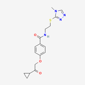 4-(2-cyclopropyl-2-oxoethoxy)-N-(2-((4-methyl-4H-1,2,4-triazol-3-yl)thio)ethyl)benzamide