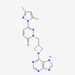 6-(3,5-dimethyl-1H-pyrazol-1-yl)-2-{[1-(9H-purin-6-yl)azetidin-3-yl]methyl}-2,3-dihydropyridazin-3-one