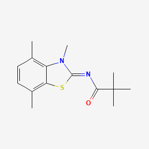 molecular formula C15H20N2OS B2660731 (Z)-N-(3,4,7-trimethylbenzo[d]thiazol-2(3H)-ylidene)pivalamide CAS No. 868370-33-6