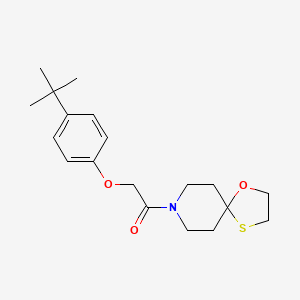 molecular formula C19H27NO3S B2660739 2-(4-(Tert-butyl)phenoxy)-1-(1-oxa-4-thia-8-azaspiro[4.5]decan-8-yl)ethanone CAS No. 1351607-52-7