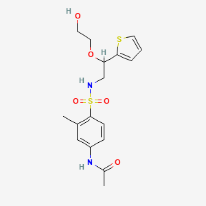 molecular formula C17H22N2O5S2 B2660749 N-(4-(N-(2-(2-hydroxyethoxy)-2-(thiophen-2-yl)ethyl)sulfamoyl)-3-methylphenyl)acetamide CAS No. 2034303-56-3