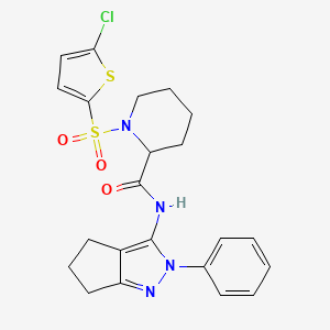 1-((5-chlorothiophen-2-yl)sulfonyl)-N-(2-phenyl-2,4,5,6-tetrahydrocyclopenta[c]pyrazol-3-yl)piperidine-2-carboxamide