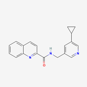 molecular formula C19H17N3O B2660755 N-[(5-cyclopropylpyridin-3-yl)methyl]quinoline-2-carboxamide CAS No. 2034312-74-6