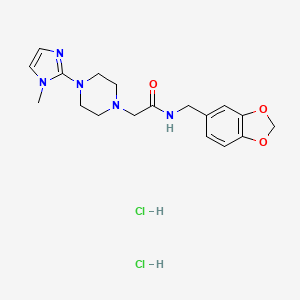 N-(benzo[d][1,3]dioxol-5-ylmethyl)-2-(4-(1-methyl-1H-imidazol-2-yl)piperazin-1-yl)acetamide dihydrochloride