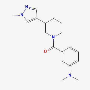 molecular formula C18H24N4O B2660765 N,N-dimethyl-3-[3-(1-methyl-1H-pyrazol-4-yl)piperidine-1-carbonyl]aniline CAS No. 2320575-01-5
