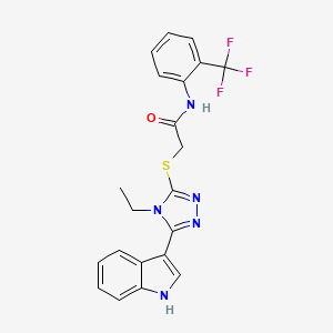 2-((4-ethyl-5-(1H-indol-3-yl)-4H-1,2,4-triazol-3-yl)thio)-N-(2-(trifluoromethyl)phenyl)acetamide