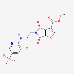 ethyl 5-(2-{[3-chloro-5-(trifluoromethyl)-2-pyridinyl]amino}ethyl)-4,6-dioxo-4,5,6,6a-tetrahydro-3aH-pyrrolo[3,4-d]isoxazole-3-carboxylate