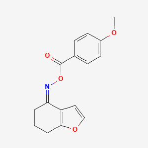 molecular formula C16H15NO4 B2660771 4-{[(4-Methoxybenzoyl)oxy]imino}-6,7-dihydro-1-benzofuran CAS No. 478048-01-0