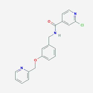 molecular formula C19H16ClN3O2 B2660775 2-chloro-N-({3-[(pyridin-2-yl)methoxy]phenyl}methyl)pyridine-4-carboxamide CAS No. 1209245-84-0