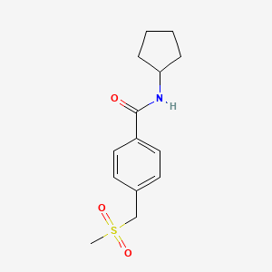 molecular formula C14H19NO3S B2660777 N-cyclopentyl-4-(methanesulfonylmethyl)benzamide CAS No. 931063-02-4
