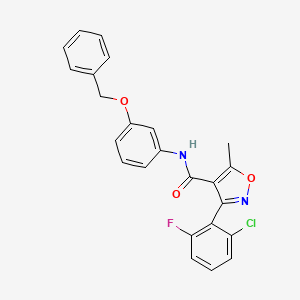 molecular formula C24H18ClFN2O3 B2660787 N-[3-(benzyloxy)phenyl]-3-(2-chloro-6-fluorophenyl)-5-methyl-1,2-oxazole-4-carboxamide CAS No. 889781-87-7
