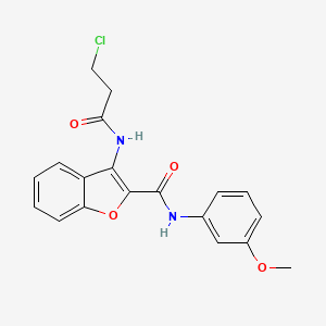 molecular formula C19H17ClN2O4 B2660792 3-(3-chloropropanamido)-N-(3-methoxyphenyl)benzofuran-2-carboxamide CAS No. 887893-94-9
