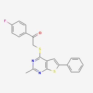 1-(4-Fluorophenyl)-2-((2-methyl-6-phenylthieno[2,3-d]pyrimidin-4-yl)thio)ethanone