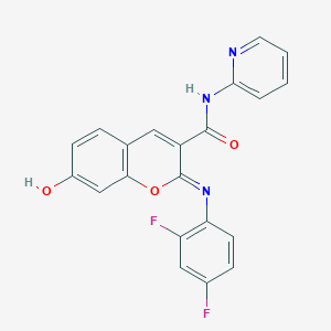 molecular formula C21H13F2N3O3 B2660806 (2Z)-2-[(2,4-difluorophenyl)imino]-7-hydroxy-N-(pyridin-2-yl)-2H-chromene-3-carboxamide CAS No. 1327180-57-3