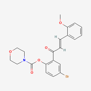 molecular formula C21H20BrNO5 B2660811 4-bromo-2-[(2E)-3-(2-methoxyphenyl)prop-2-enoyl]phenyl morpholine-4-carboxylate CAS No. 637746-75-9