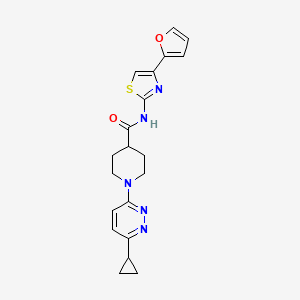molecular formula C20H21N5O2S B2660813 1-(6-cyclopropylpyridazin-3-yl)-N-[4-(furan-2-yl)-1,3-thiazol-2-yl]piperidine-4-carboxamide CAS No. 2097914-40-2