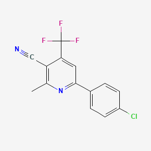 6-(4-Chlorophenyl)-2-methyl-4-(trifluoromethyl)pyridine-3-carbonitrile