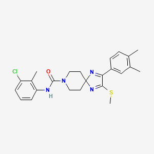 molecular formula C24H27ClN4OS B2660836 N-(3-CHLORO-2-METHYLPHENYL)-2-(3,4-DIMETHYLPHENYL)-3-(METHYLSULFANYL)-1,4,8-TRIAZASPIRO[4.5]DECA-1,3-DIENE-8-CARBOXAMIDE CAS No. 894888-99-4