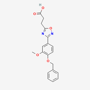 3-{3-[4-(Benzyloxy)-3-methoxyphenyl]-1,2,4-oxadiazol-5-yl}propanoic acid