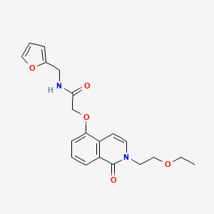molecular formula C20H22N2O5 B2660856 2-[2-(2-ethoxyethyl)-1-oxoisoquinolin-5-yl]oxy-N-(furan-2-ylmethyl)acetamide CAS No. 898412-03-8