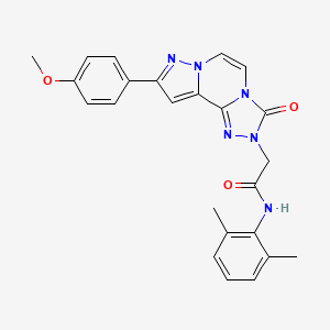 molecular formula C24H22N6O3 B2660862 N-(2,6-dimethylphenyl)-2-[11-(4-methoxyphenyl)-5-oxo-3,4,6,9,10-pentazatricyclo[7.3.0.02,6]dodeca-1(12),2,7,10-tetraen-4-yl]acetamide CAS No. 1207027-77-7