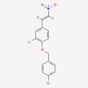 molecular formula C15H11BrClNO3 B2660865 1-[(4-bromobenzyl)oxy]-2-chloro-4-[(E)-2-nitroethenyl]benzene CAS No. 1260890-04-7